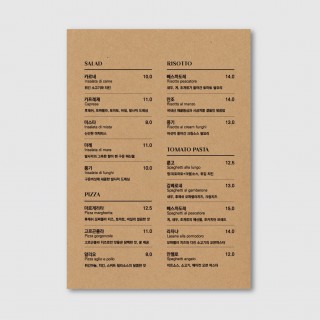 A4, A3 카페 브런치 베이커리 디저트 디자인 인쇄 메뉴판 [pot17 크라프트지]