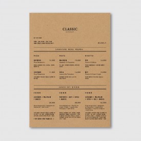 A4, A3 카페 브런치 베이커리 디저트 디자인 인쇄 메뉴판 [pot18 크라프트지]