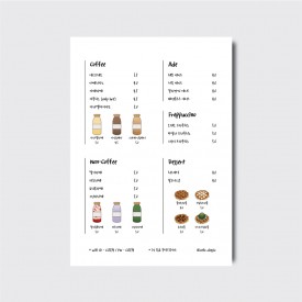 카페 브런치 베이커리 디저트 디자인 일러스트 인쇄 메뉴판 [poi22]