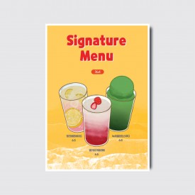 카페 시그니처 메뉴판 디자인 일러스트 포스터 인쇄  [poi172]