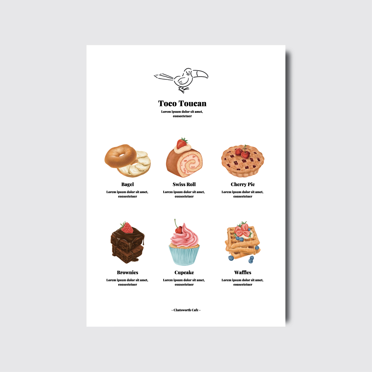 카페 감성 사진 디자인 일러스트 인쇄 케이크 도넛 포스터 [poi282]