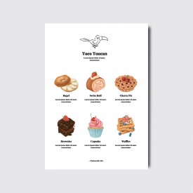 카페 감성 사진 디자인 일러스트 인쇄 케이크 도넛 포스터 [poi282]