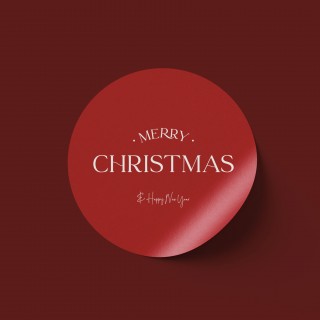 [기성품] 크리스마스 원형 메리크리스마스 스티커 포장 패키지 디자인 50매 [pk02]
