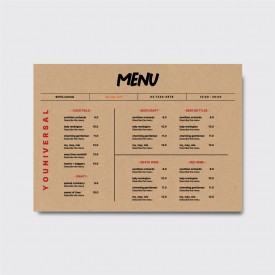 A4, A3 식당 레스토랑 호프집 술집 음식 디자인 인쇄 일러스트 메뉴판 [potg319 크라프트지]