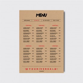 A4, A3 식당 레스토랑 호프집 술집 카페 음식 디자인 인쇄 일러스트 메뉴판 [pot320 크라프트지]