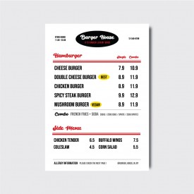 뉴트로 레트로 빈티지 미국 카페 식당 햄버거집 메뉴판 디자인 인쇄 [poi333]