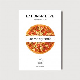 카페 브런치 레스토랑 디자인 일러스트 인쇄 포스터 피자 메뉴판 [poi372]